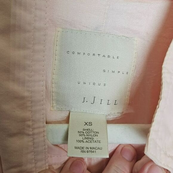 J.Jill Soft Pink Trench Style Jacket Fully Lined Belted‎ With 4 Pockets sz XS - Picture 14 of 16